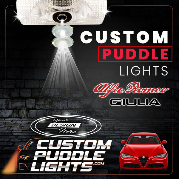 Custom Puddle Lights Custom LED Courtesy Door Projector Puddle Lights for Alfa Romeo Giulia 952 2015-2010 Custom Design + 1 Pair 2 Doors