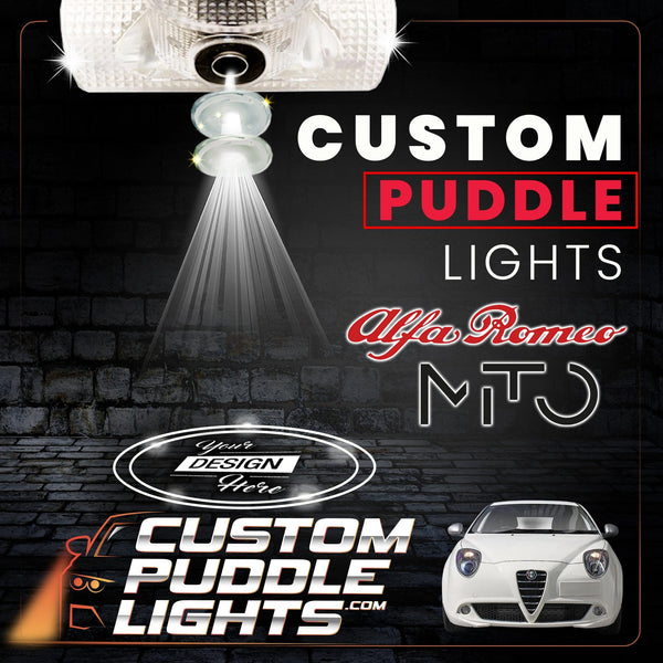 Custom Puddle Lights Custom LED Courtesy Door Projector Puddle Lights for Alfa Romeo MiTo 2008-2018 Custom Design + 1 Pair 2 Doors