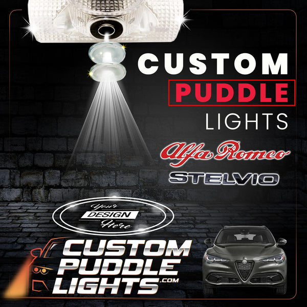 Custom Puddle Lights Custom LED Courtesy Door Projector Puddle Lights for Alfa Romeo Stelvio 2016-2026 Custom Design + 1 Pair 2 Doors