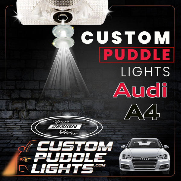 Custom Puddle Lights Custom LED Courtesy Door Projector Puddle Lights for Audi A4 2001-2026 Custom Design + 1 Pair 2 Doors