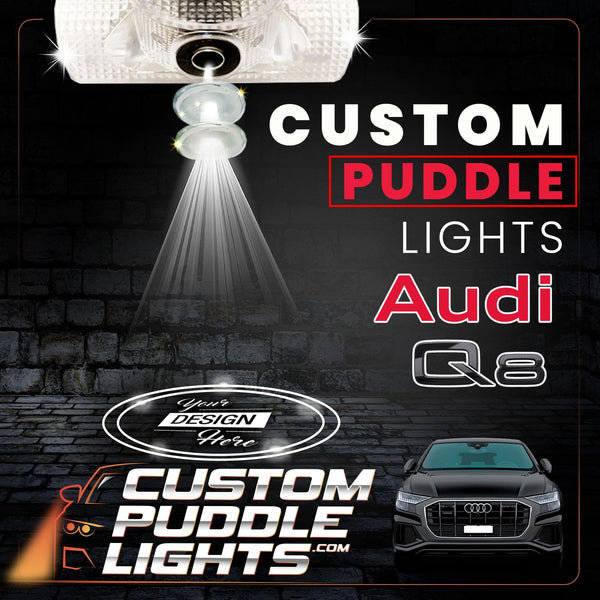 Custom Puddle Lights Custom LED Courtesy Door Projector Puddle Lights for Audi Q8 2018-2026 Custom Design + 1 Pair 2 Doors