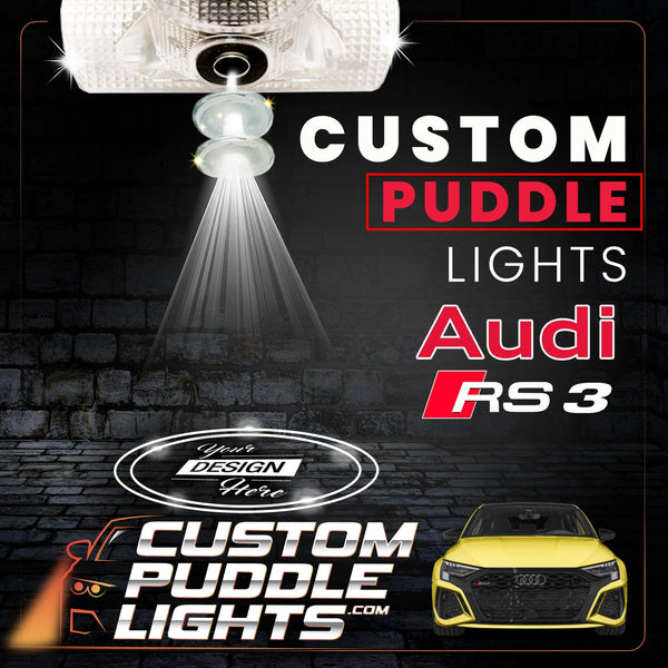 Custom Puddle Lights Custom LED Courtesy Door Projector Puddle Lights for Audi RS3 2011-2026 Custom Design + 1 Pair 2 Doors