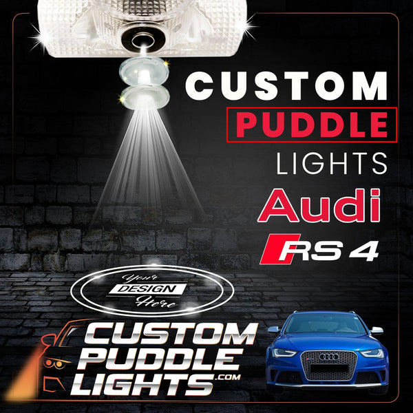 Custom Puddle Lights Custom LED Courtesy Door Projector Puddle Lights for Audi RS4 2006-2008 Custom Design + 1 Pair 2 Doors