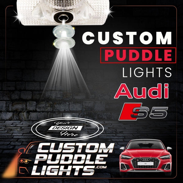Custom Puddle Lights Custom LED Courtesy Door Projector Puddle Lights for Audi S5 2007-2026 Custom Design + 1 Pair 2 Doors