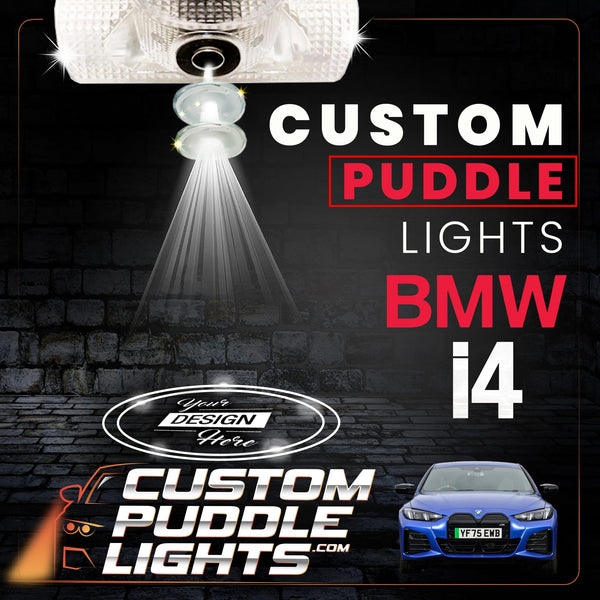 Custom Puddle Lights Custom LED Courtesy Door Projector Puddle Lights for BMW i4 2020-2026 Custom Design + 1 Pair 2 Doors