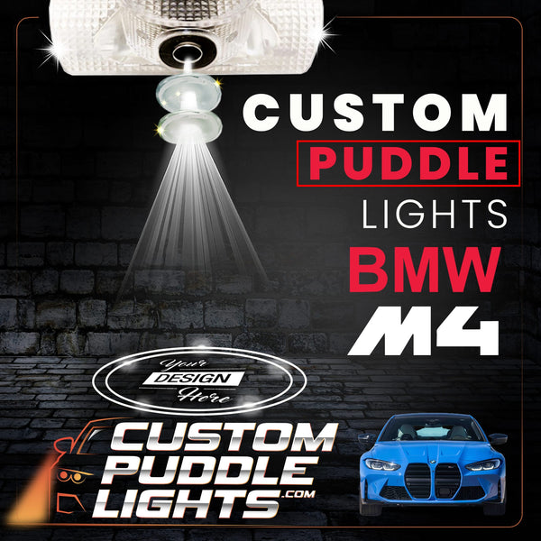 Custom Puddle Lights Custom LED Courtesy Door Projector Puddle Lights for BMW M4 2014-2026 Custom Design + 1 Pair 2 Doors