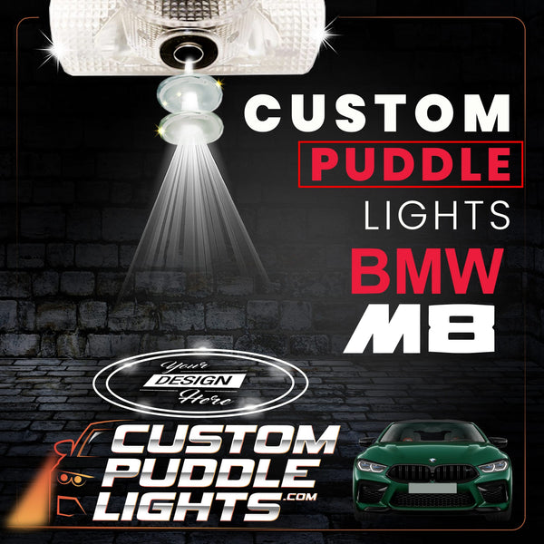 Custom Puddle Lights Custom LED Courtesy Door Projector Puddle Lights for BMW M8 2019-2026 Custom Design + 1 Pair 2 Doors