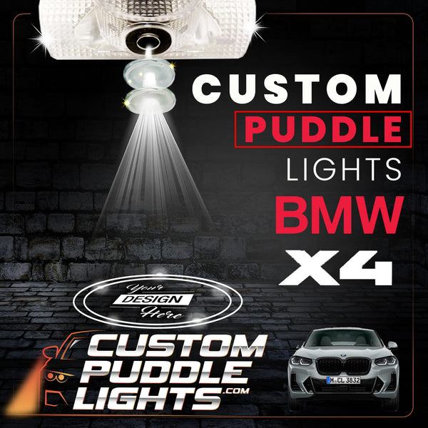 Custom Puddle Lights Custom LED Courtesy Door Projector Puddle Lights for BMW X4 2005-2019 Custom Design + 1 Pair 2 Doors