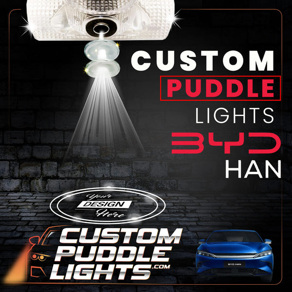 Custom Puddle Lights Custom LED Courtesy Door Projector Puddle Lights for BYD Han 2020-2026 Custom Design + 1 Pair 2 Doors
