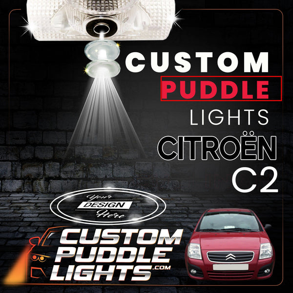 Custom Puddle Lights Custom LED Courtesy Door Projector Puddle Lights for Citroen C2 2003-2009 Custom Design + 1 Pair 2 Doors