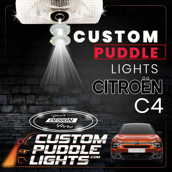 Custom Puddle Lights Custom LED Courtesy Door Projector Puddle Lights for Citroen C4 2004-2026 Custom Design + 1 Pair 2 Doors