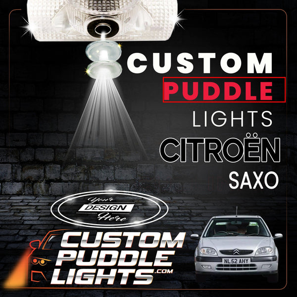 Custom Puddle Lights Custom LED Courtesy Door Projector Puddle Lights for Citroen Saxo 1999-2003 Custom Design + 1 Pair 2 Doors