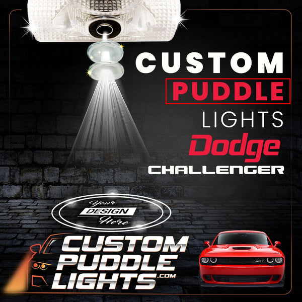 Custom Puddle Lights Custom LED Courtesy Door Projector Puddle Lights for Dodge Challenger 2008-2023 Custom Design + 1 Pair 2 Doors
