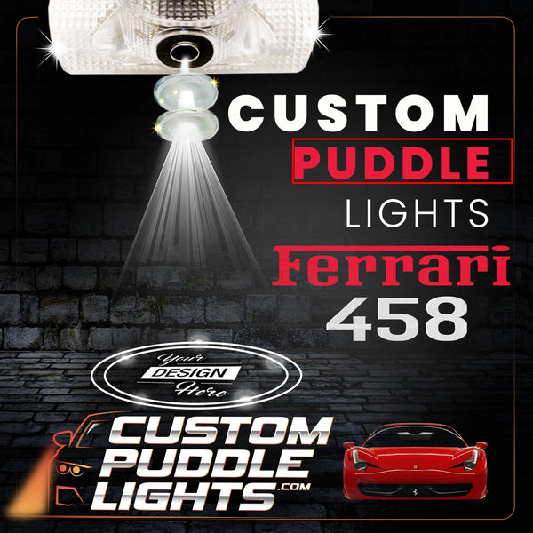 Custom Puddle Lights Custom LED Courtesy Door Projector Puddle Lights for Ferrari 458 2010–2015 Custom Design + 1 Pair 2 Doors