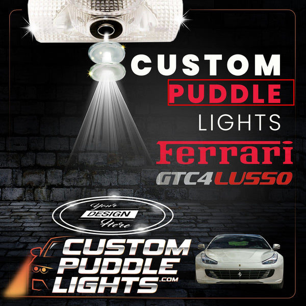 Custom Puddle Lights Custom LED Courtesy Door Projector Puddle Lights for Ferrari GTC4Lusso 2016–2020 Custom Design + 1 Pair 2 Doors