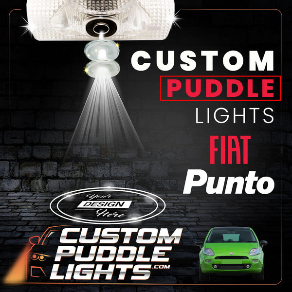 Custom Puddle Lights Custom LED Courtesy Door Projector Puddle Lights for Fiat Punto 2005-2018 Custom Design + 1 Pair 2 Doors