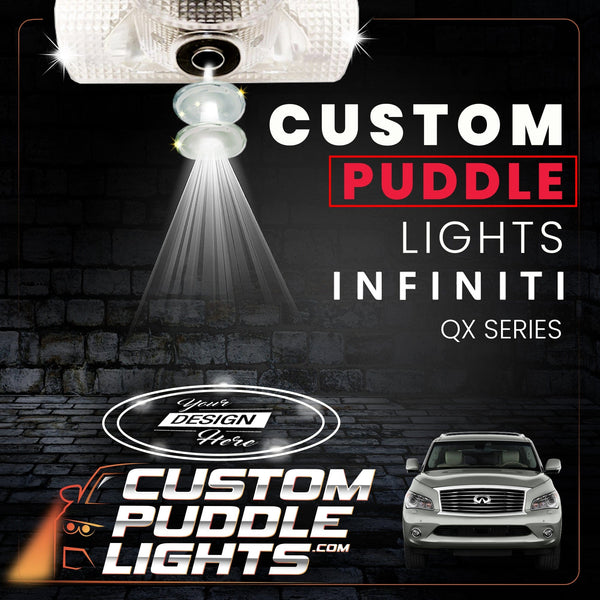 Custom Puddle Lights Custom LED Courtesy Door Projector Puddle Lights for Infiniti QX Series 2004-2026 Custom Design + 1 Pair 2 Doors