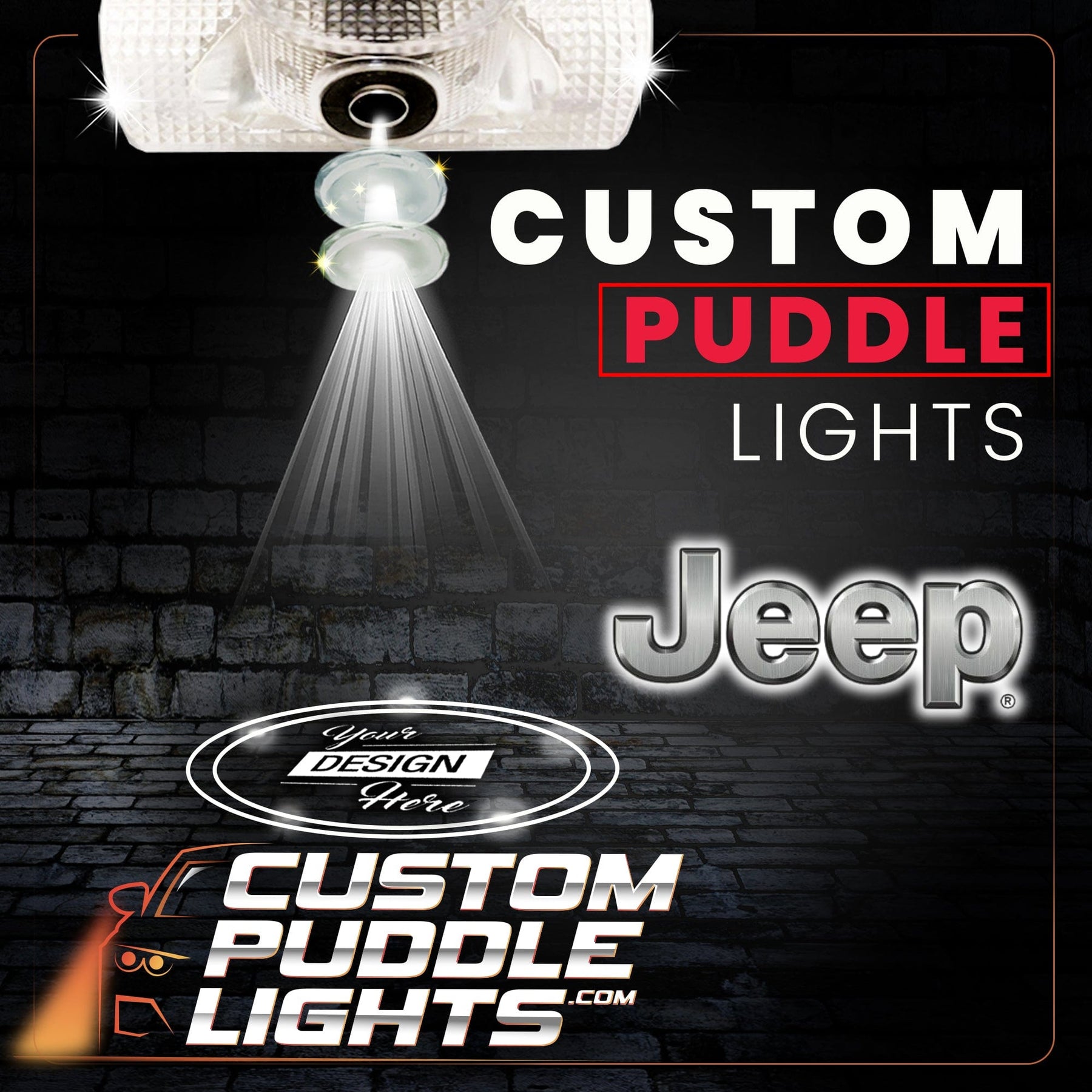 Custom LED Courtesy Door / Side Mirror Projector Puddle Lights for JEE ...