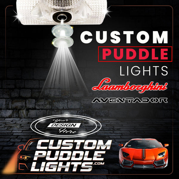 Custom Puddle Lights Custom LED Courtesy Door Projector Puddle Lights for Lamborghini Aventador 2011-2022 Custom Design + 1 Pair 2 Doors