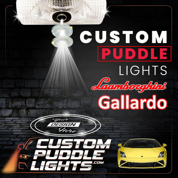 Custom Puddle Lights Custom LED Courtesy Door Projector Puddle Lights for Lamborghini Gallardo 2004-2014 Custom Design + 1 Pair 2 Doors