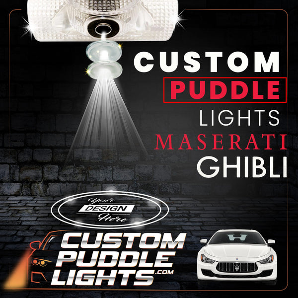 Custom Puddle Lights Custom LED Courtesy Door Projector Puddle Lights for Maserati Ghibli 2014-2024 Custom Design + 1 Pair 2 Doors