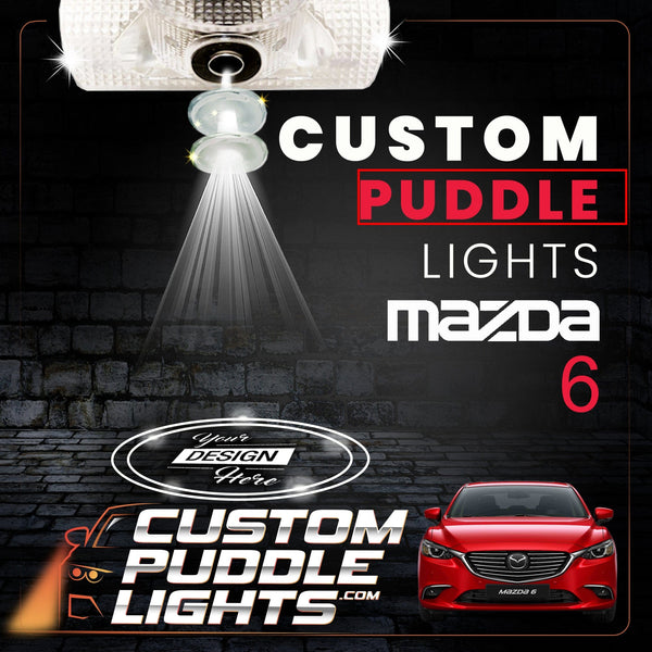 Custom Puddle Lights Custom LED Courtesy Door Projector Puddle Lights for Mazda 6 (2002-2017) Custom Design + 1 Pair 2 Doors