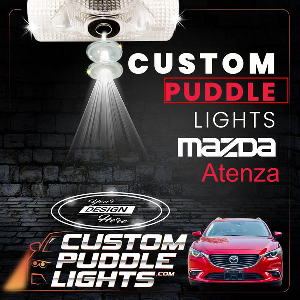Custom Puddle Lights Custom LED Courtesy Door Projector Puddle Lights for Mazda Atenza 2002–2012 Custom Design + 1 Pair 2 Doors