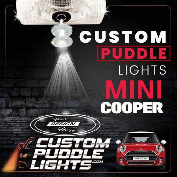 Custom Puddle Lights Custom LED Courtesy Door Projector Puddle Lights for Mini Cooper 2001-2023 Custom Design + 1 Pair 2 Doors
