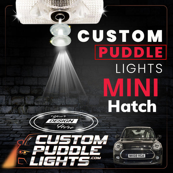 Custom Puddle Lights Custom LED Courtesy Door Projector Puddle Lights for Mini Hatch 2001–2024 Custom Design + 1 Pair 2 Doors