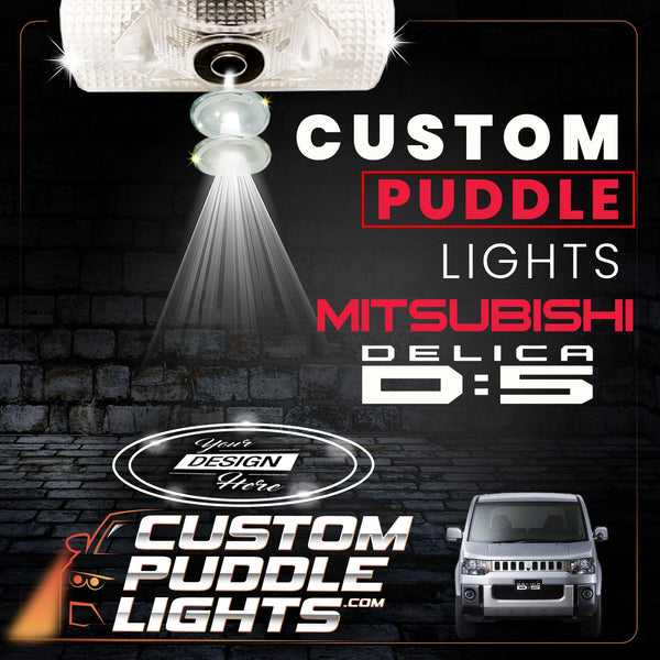 Custom Puddle Lights Custom LED Courtesy Door Projector Puddle Lights for Mitsubishi Delica 2007–2026 Custom Design + 1 Pair 2 Doors