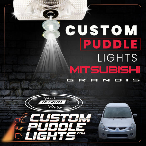 Custom Puddle Lights Custom LED Courtesy Door Projector Puddle Lights for Mitsubishi Grandis 2003–2011 Custom Design + 1 Pair 2 Doors