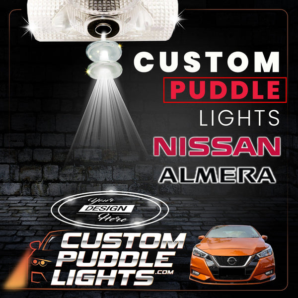 Custom Puddle Lights Custom LED Courtesy Door Projector Puddle Lights for Nissan Almera 2012-2018 Custom Design + 1 Pair 2 Doors