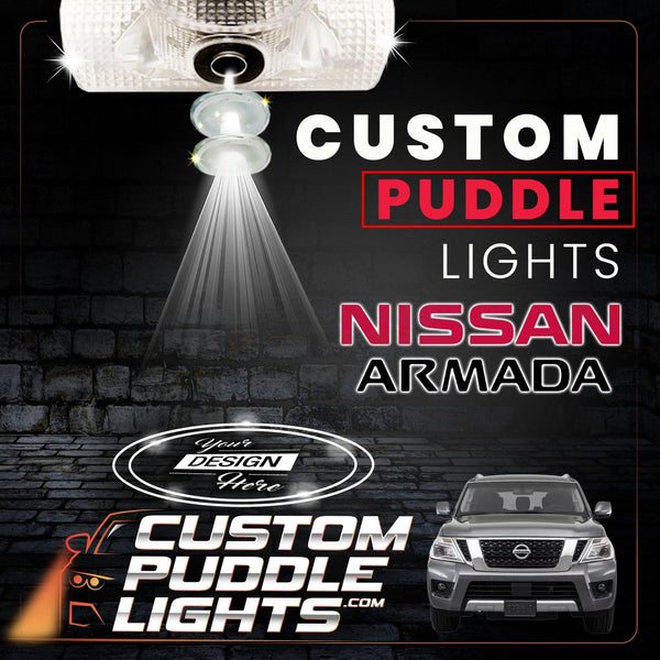 Custom Puddle Lights Custom LED Courtesy Door Projector Puddle Lights for Nissan Armada 2004-2026 Custom Design + 1 Pair 2 Doors