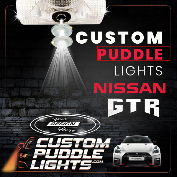 Custom Puddle Lights Custom LED Courtesy Door Projector Puddle Lights for Nissan GT-R 2009-2026 Custom Design + 1 Pair 2 Doors