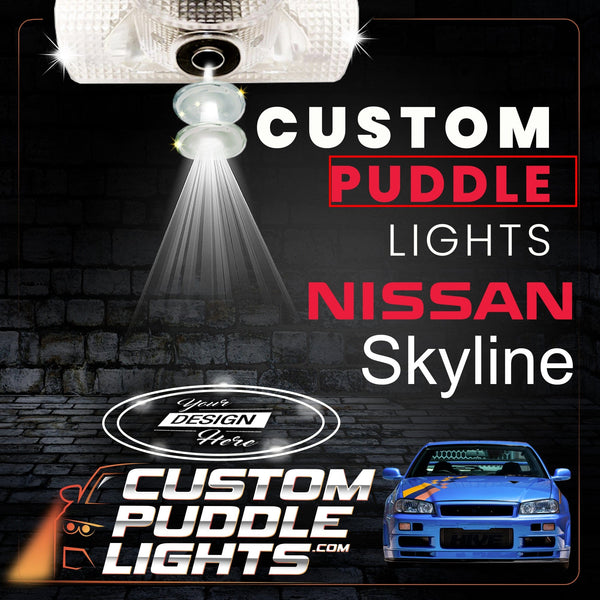 Custom Puddle Lights Custom LED Courtesy Door Projector Puddle Lights for Nissan Skyline 2006-2026 Custom Design + 1 Pair 2 Doors