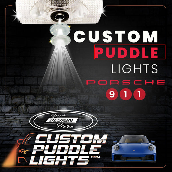 Custom Puddle Lights Custom LED Courtesy Door Projector Puddle Lights for Porsche 991 2013-2020 Custom Design + 1 Pair 2 Doors