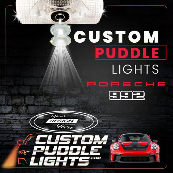 Custom Puddle Lights Custom LED Courtesy Door Projector Puddle Lights for Porsche 992 2021-2026 Custom Design + 1 Pair 2 Doors