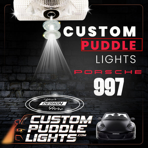 Custom Puddle Lights Custom LED Courtesy Door Projector Puddle Lights for Porsche 997 2006-2012 Custom Design + 1 Pair 2 Doors