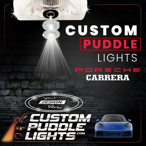 Custom Puddle Lights Custom LED Courtesy Door Projector Puddle Lights for Porsche Carrera 2004-2026 Custom Design + 1 Pair 2 Doors