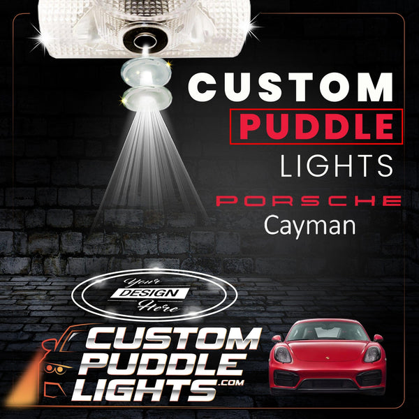 Custom Puddle Lights Custom LED Courtesy Door Projector Puddle Lights for Porsche Cayman 1996-2026 Custom Design + 1 Pair 2 Doors