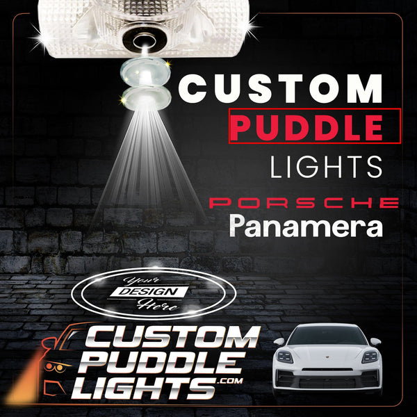 Custom Puddle Lights Custom LED Courtesy Door Projector Puddle Lights for Porsche Panamera 2010-2025 Custom Design + 1 Pair 2 Doors