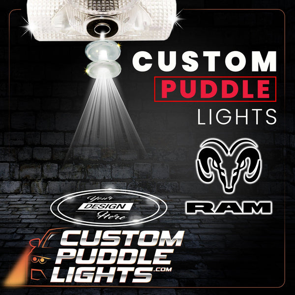 Custom Puddle Lights Custom LED Courtesy Door Projector Puddle Lights for RAM - 2002-2026 Custom Design + 1 Pair 2 Doors