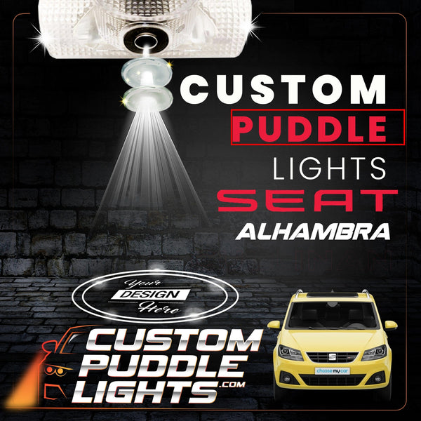 Custom Puddle Lights Custom LED Courtesy Door Projector Puddle Lights for SEAT Alhambra 1996–2020 Custom Design + 1 Pair 2 Doors