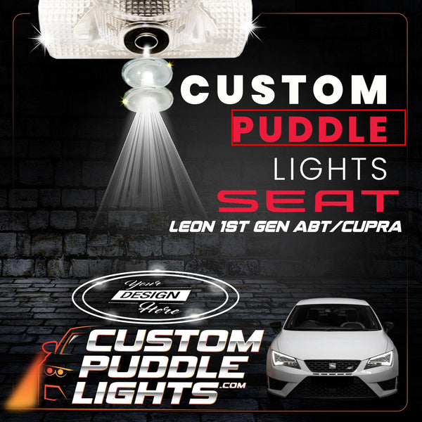 Custom Puddle Lights Custom LED Courtesy Door Projector Puddle Lights for SEAT Leon 1st Gen ABT/Cupra 1999–2004 Custom Design + 1 Pair 2 Doors