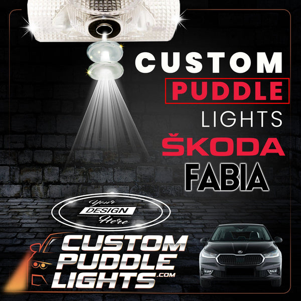 Custom Puddle Lights Custom LED Courtesy Door Projector Puddle Lights for Skoda Fabia 1999-2009 Custom Design + 1 Pair 2 Doors