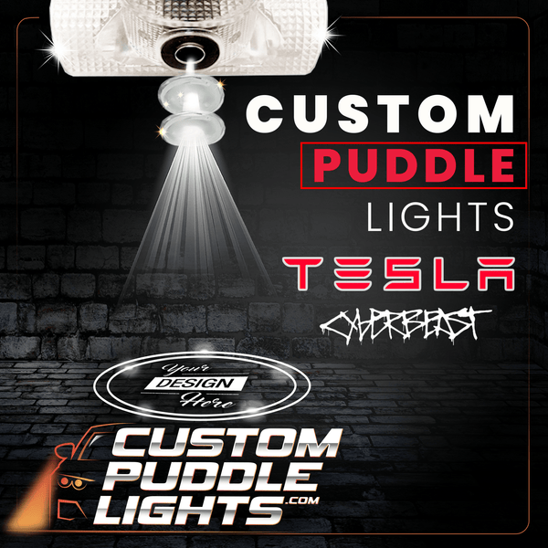 Custom Puddle Lights Custom LED Courtesy Door Projector Puddle Lights For Tesla Cyberbeast 2024-2026 Custom Design + 1 Pair 2 Doors