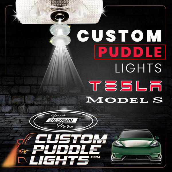 Custom Puddle Lights Custom LED Courtesy Door Projector Puddle Lights For Tesla Model S - 2021-2026 Custom Design + 1 Pair - 2 Doors