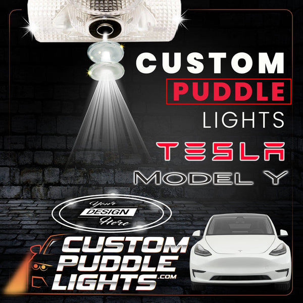 Custom Puddle Lights Custom LED Courtesy Door Projector Puddle Lights For Tesla Model Y - 2020-2025 Custom Design + 1 Pair - 2 Doors