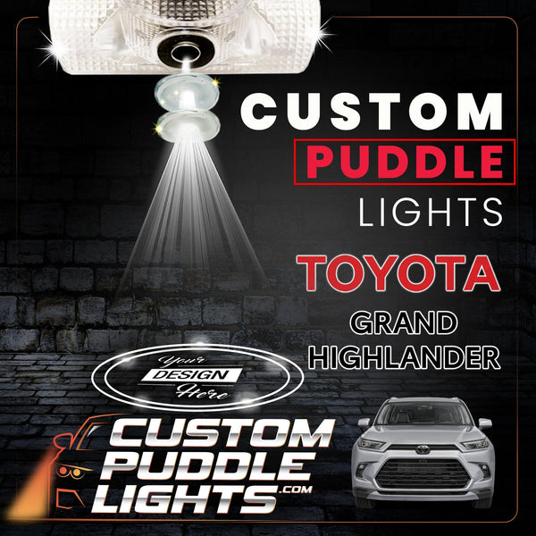 Custom Puddle Lights Custom LED Courtesy Door Projector Puddle Lights for Toyota Grand Highlander 2024-2026 Custom Design + 1 Pair 2 Doors