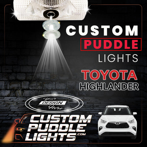 Custom Puddle Lights Custom LED Courtesy Door Projector Puddle Lights for Toyota Highlander 2007-2026 Custom Design + 1 Pair 2 Doors